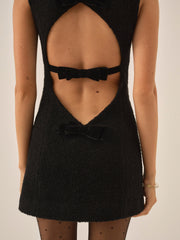 Bonnie Boucle Mini Dress — Black