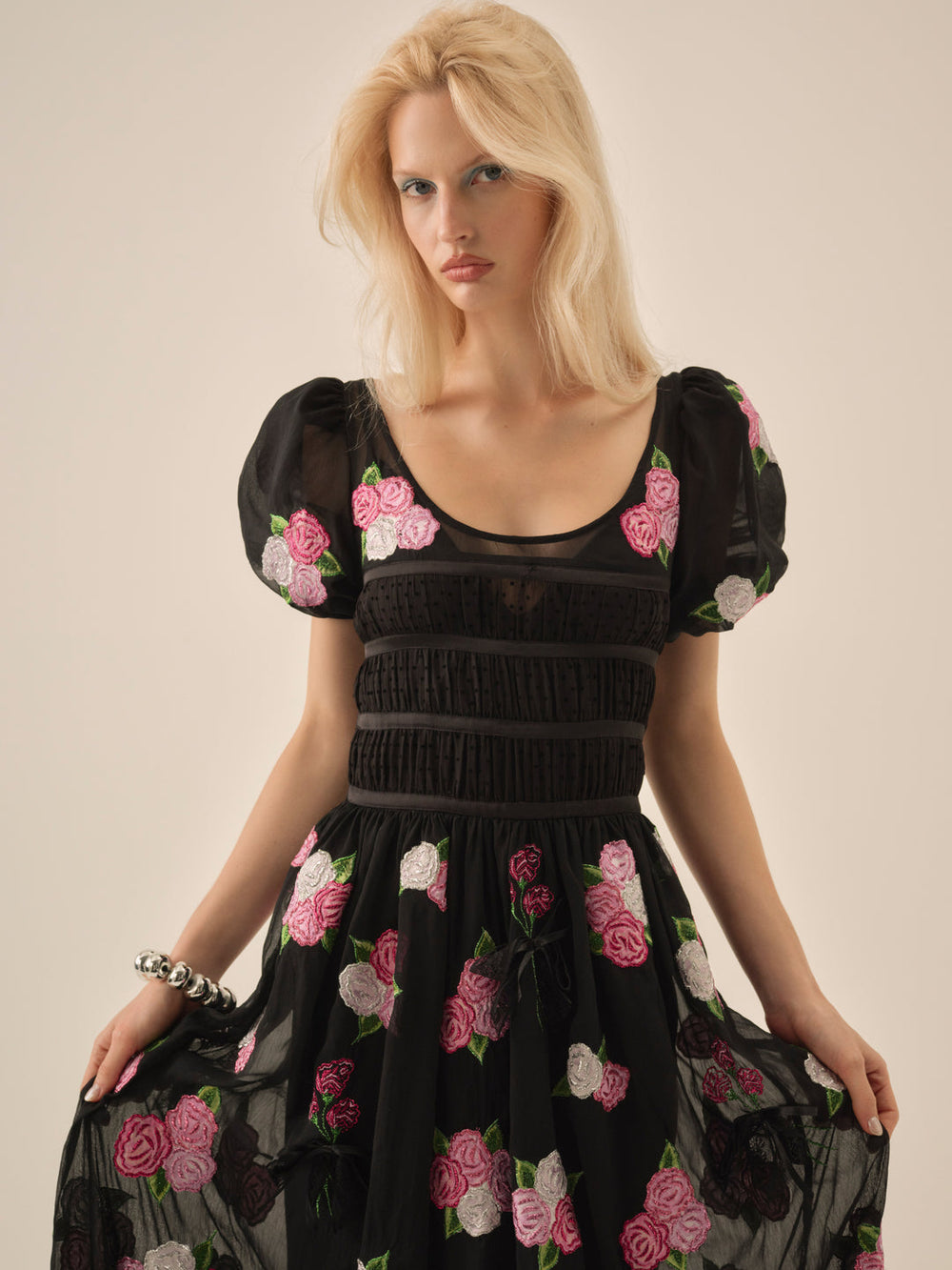 Midnight Garden Maxi Dress — Black