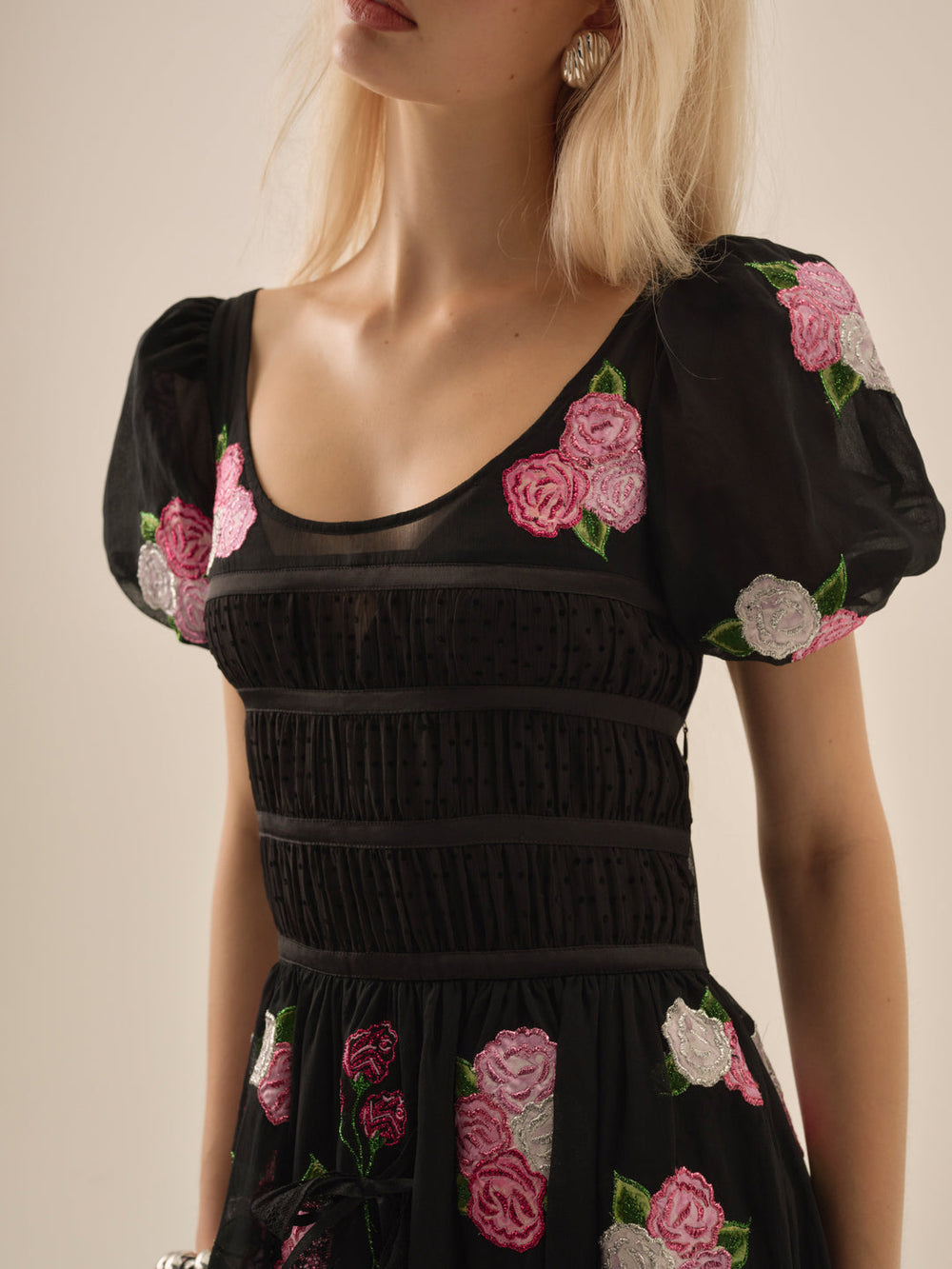 Midnight Garden Maxi Dress — Black