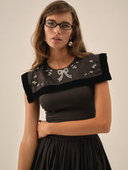 Train Station Poplin Midi Dress — Black