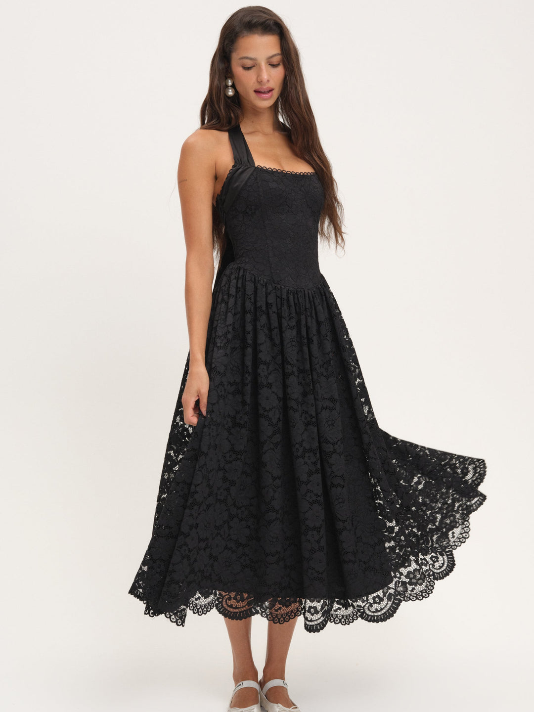 Lakeside Midi Dress — Black