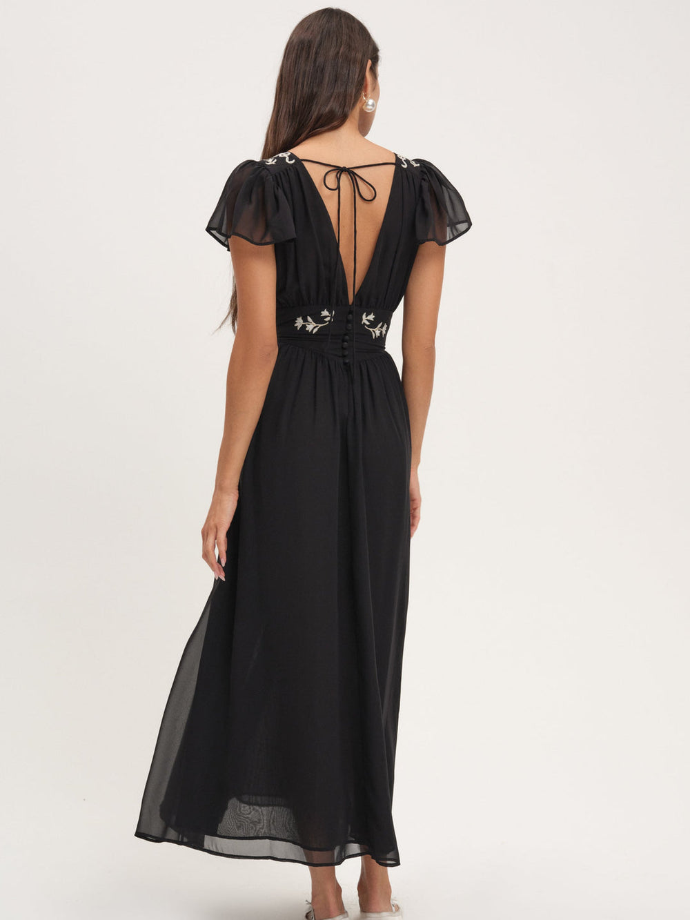 Emmie Chiffon Maxi Dress — Black