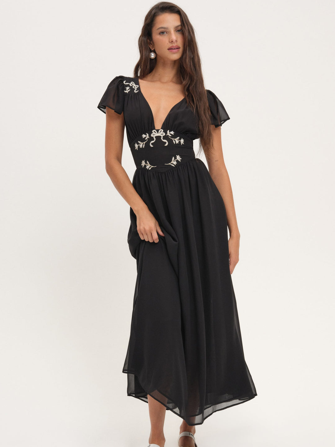 Emmie Chiffon Maxi Dress — Black