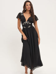 Emmie Chiffon Maxi Dress — Black