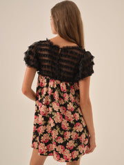 Belmond Floral Mini Dress — Black