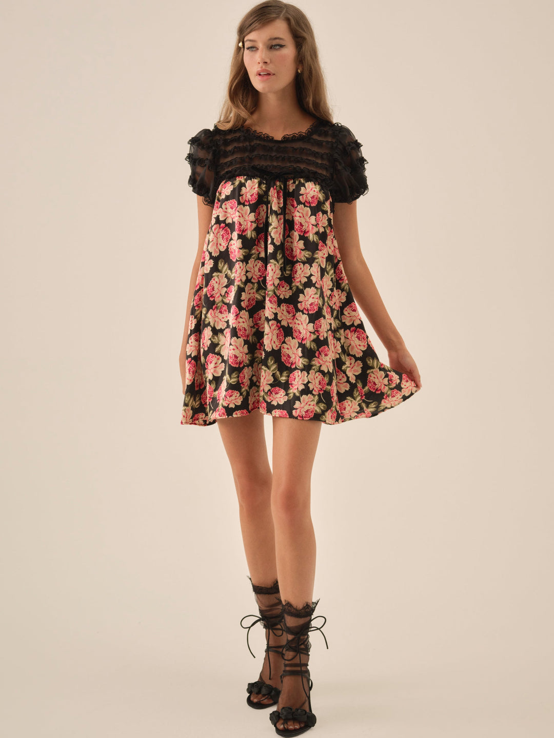 Belmond Floral Mini Dress — Black