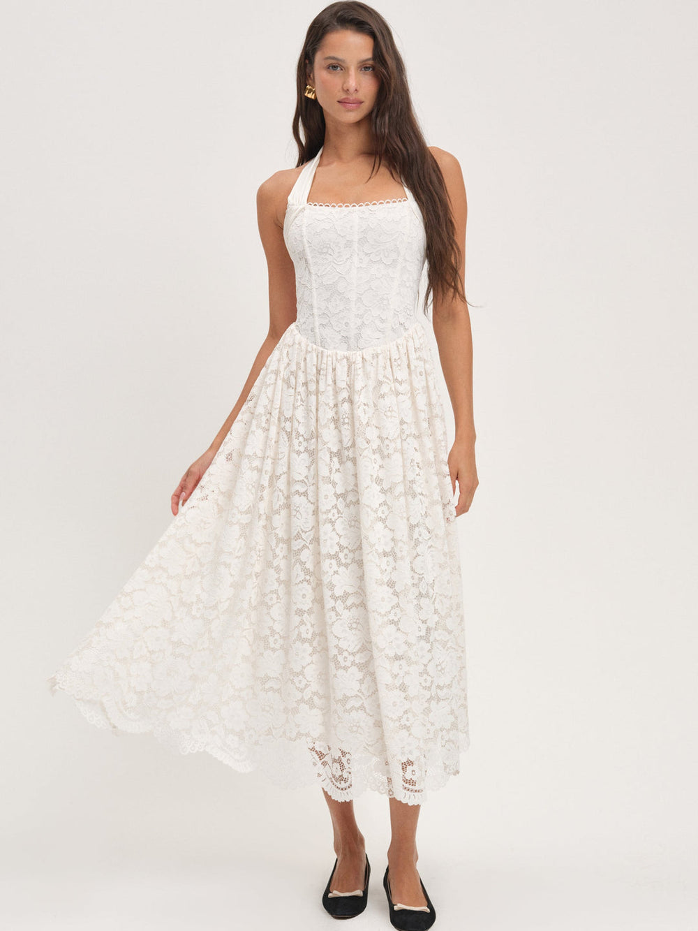 Lakeside Midi Dress — Cream