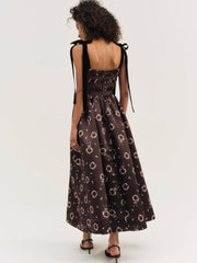 Kendra Midi Dress — Brown