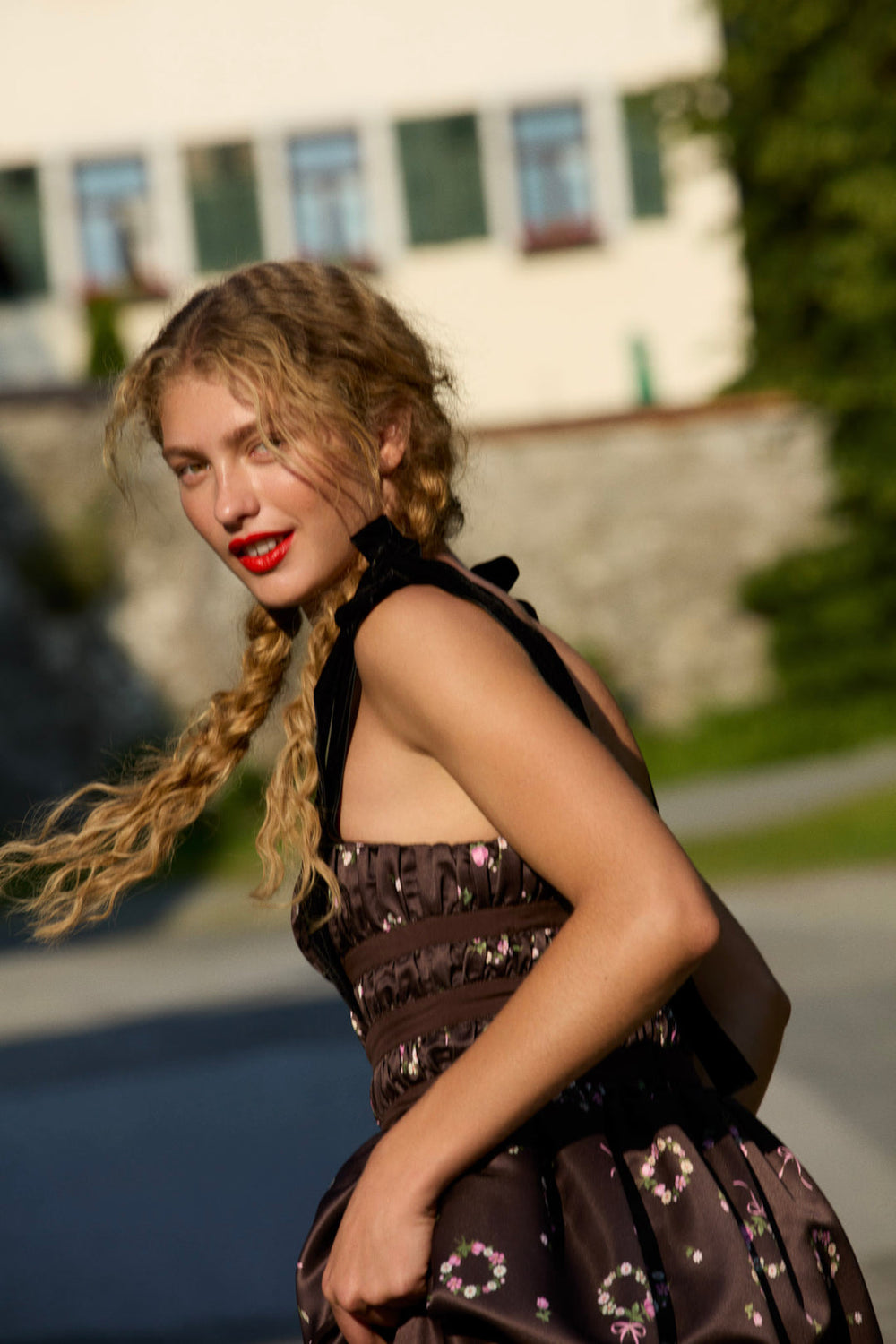 Kendra Midi Dress — Brown