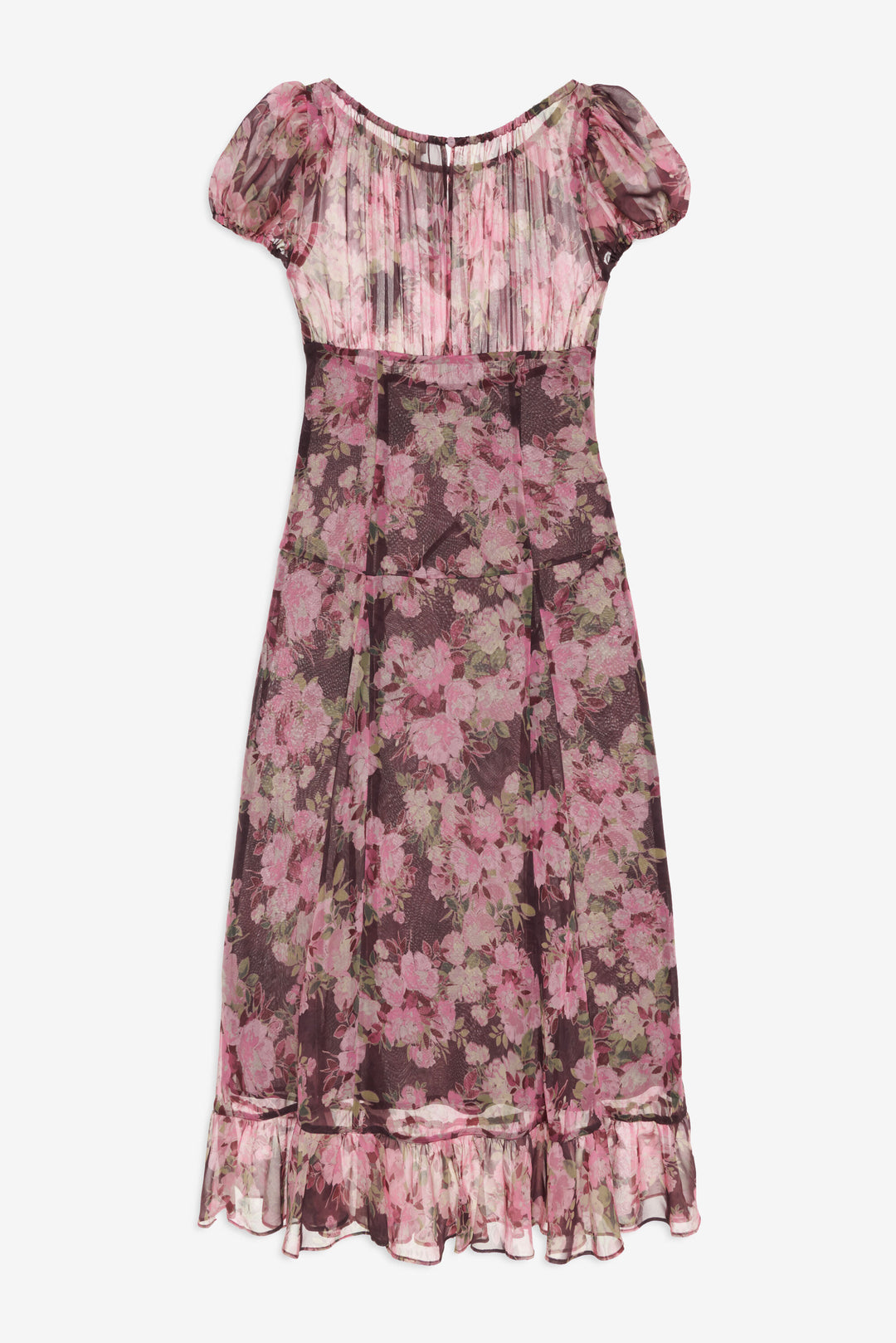 Adeline Floral Midi Dress — Brown