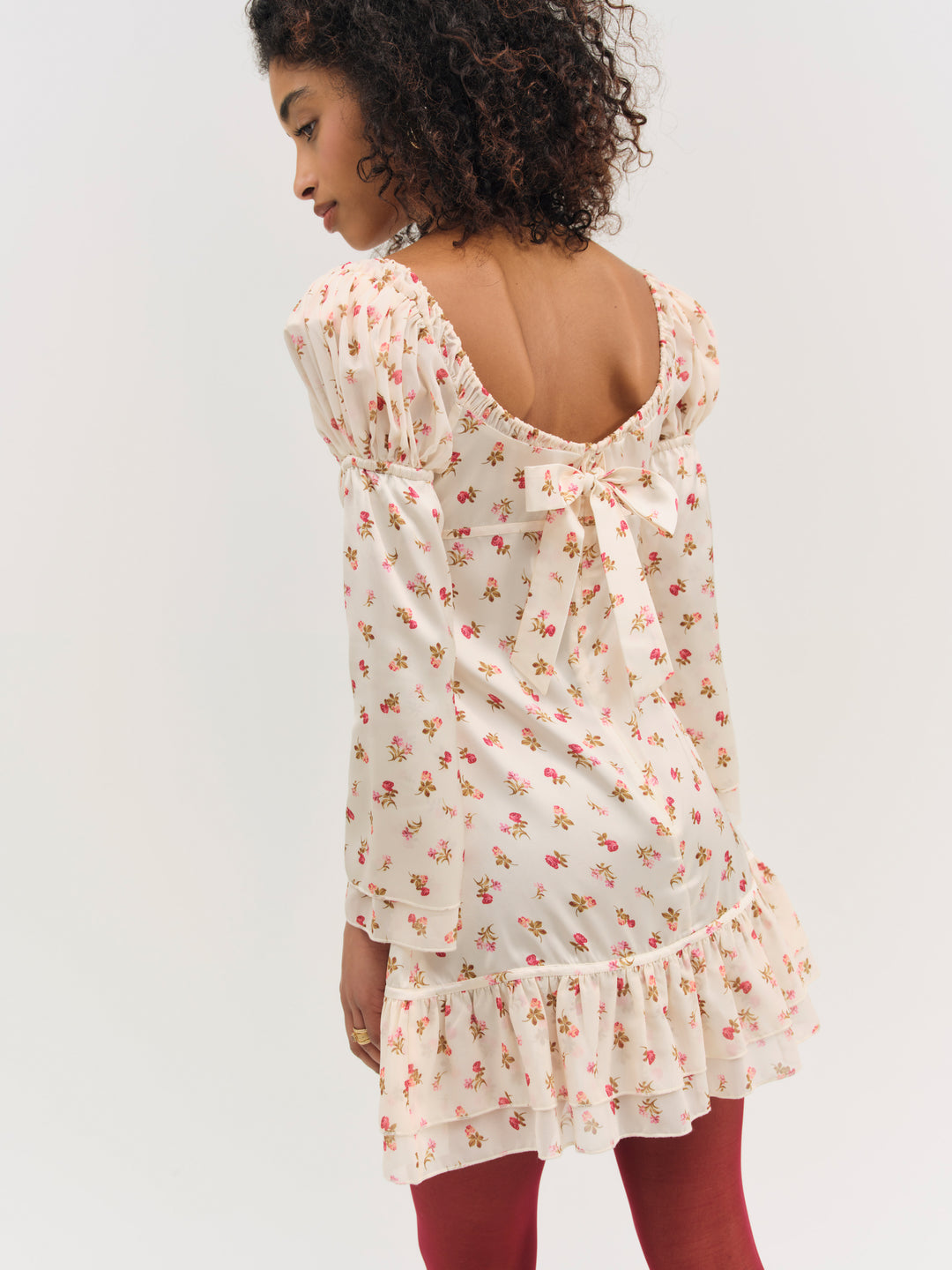 Adahlia Floral Mini Dress — Cream