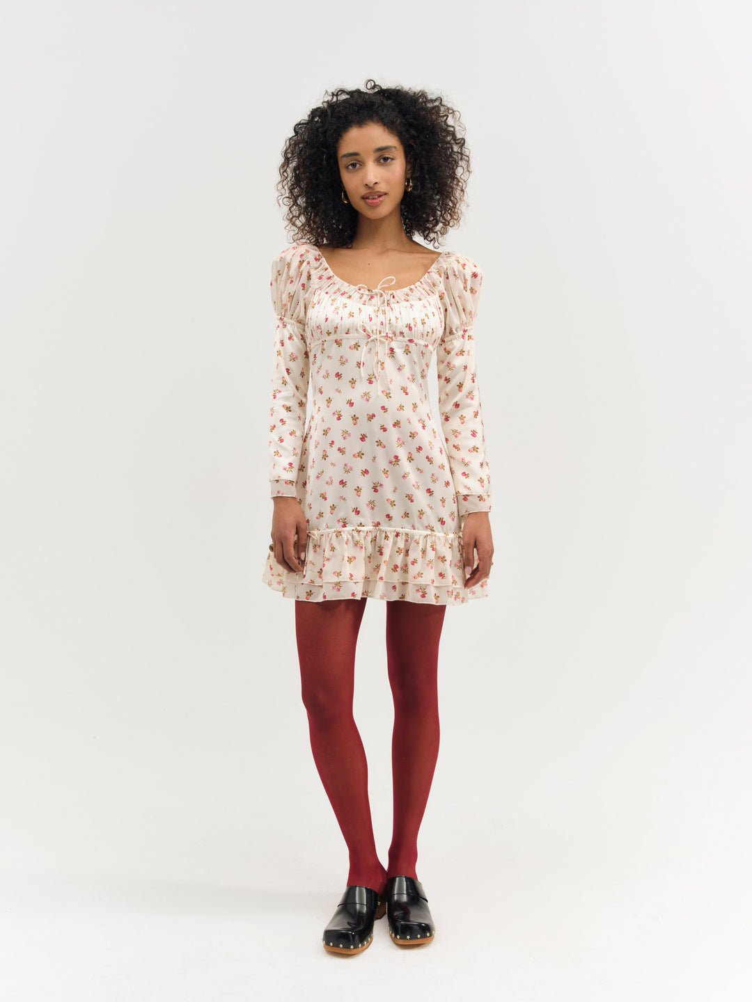 Adahlia Floral Mini Dress — Cream