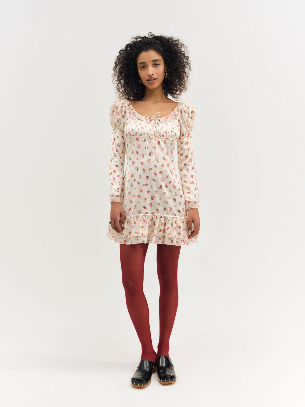 Adahlia Floral Mini Dress — Cream