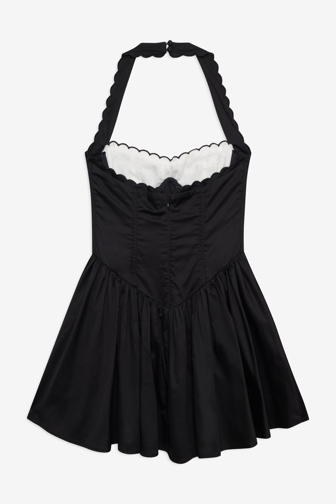 Tea Time Poplin Bustier Mini Dress — Black