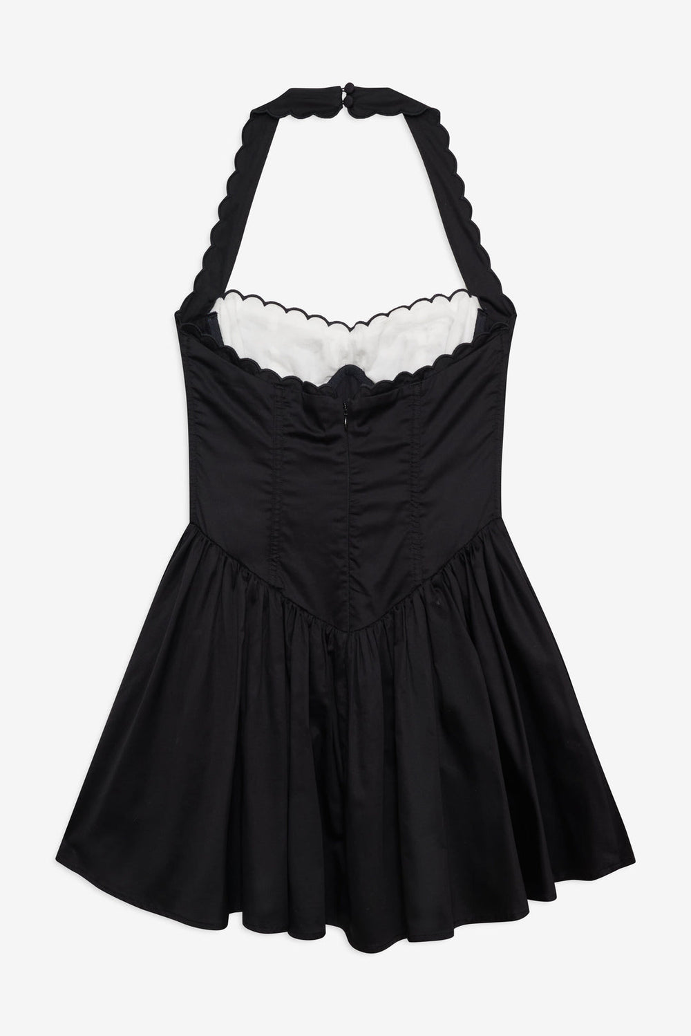 Tea Time Poplin Bustier Mini Dress — Black