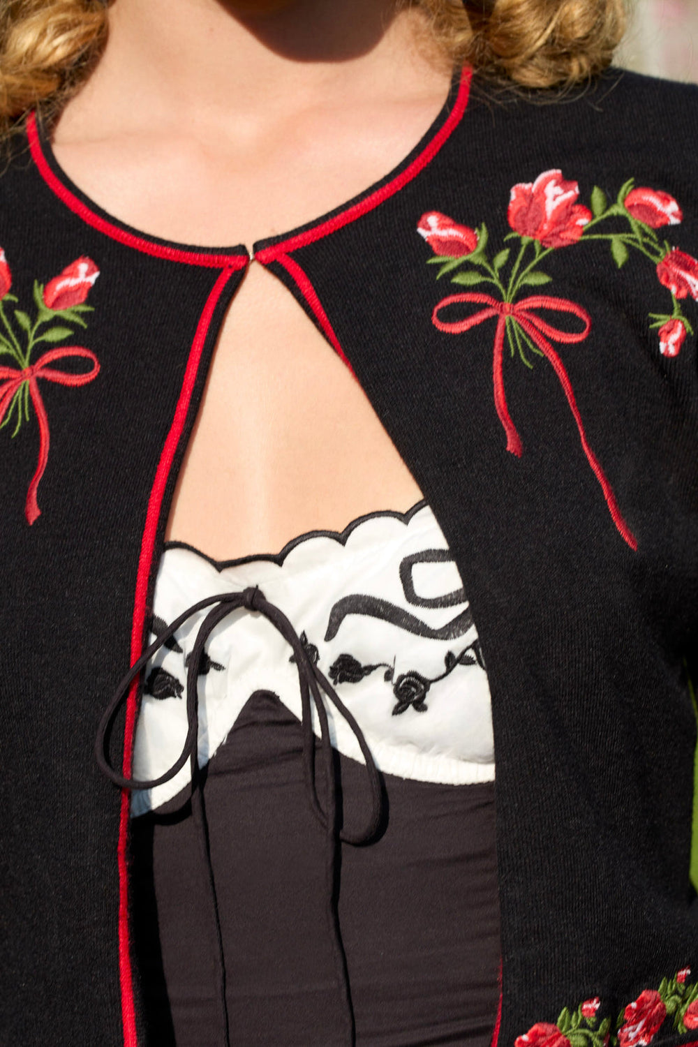 Tea Time Poplin Bustier Mini Dress — Black