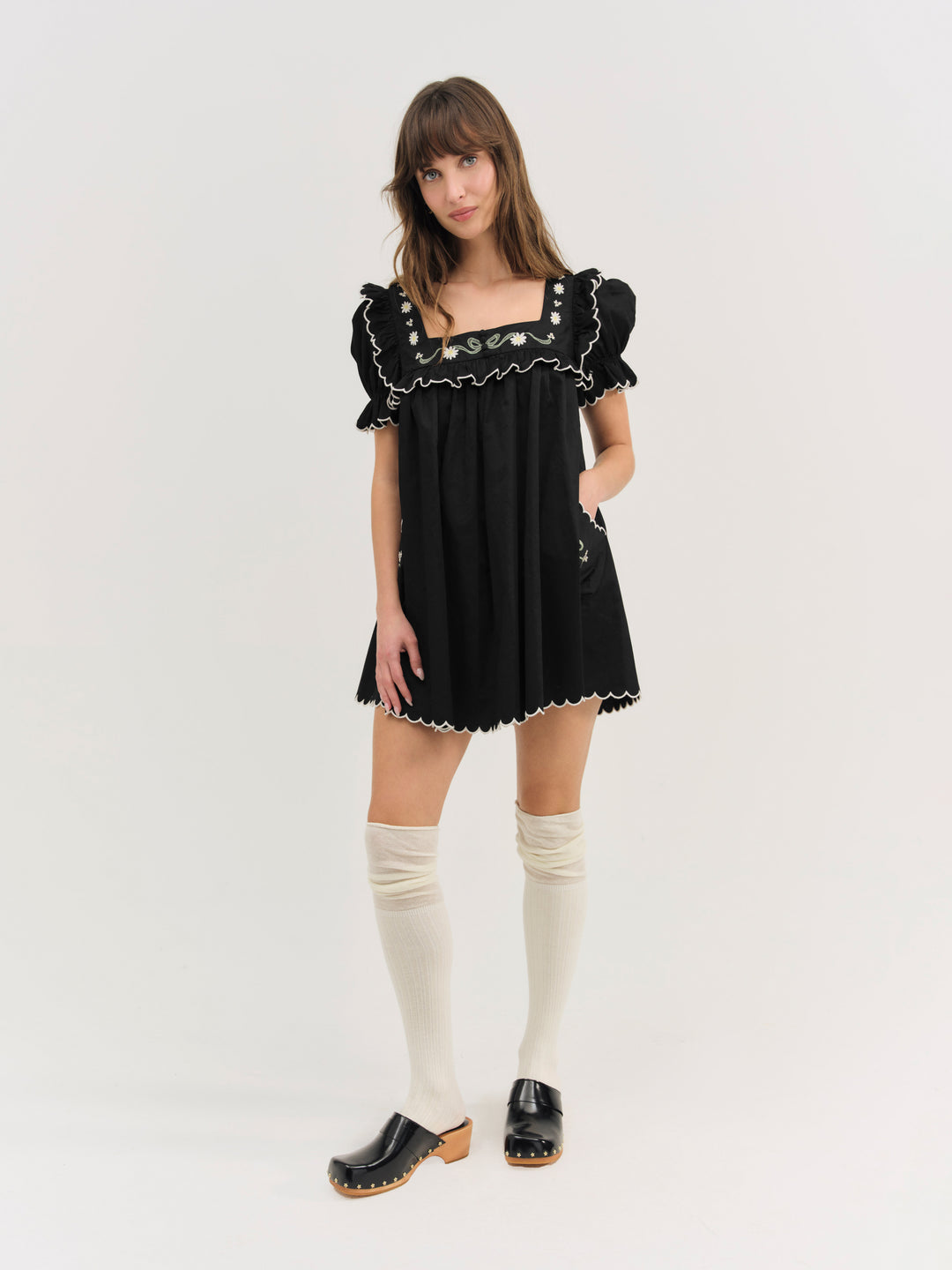 Tea Time Babydoll Dress — Black