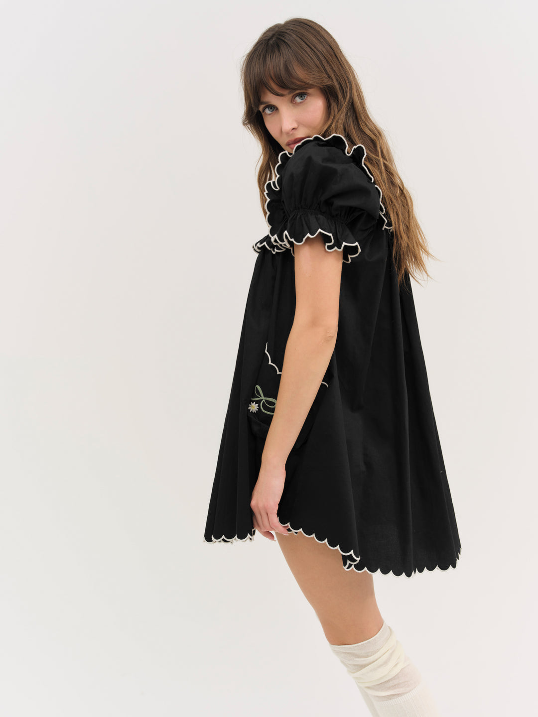 Tea Time Babydoll Dress — Black