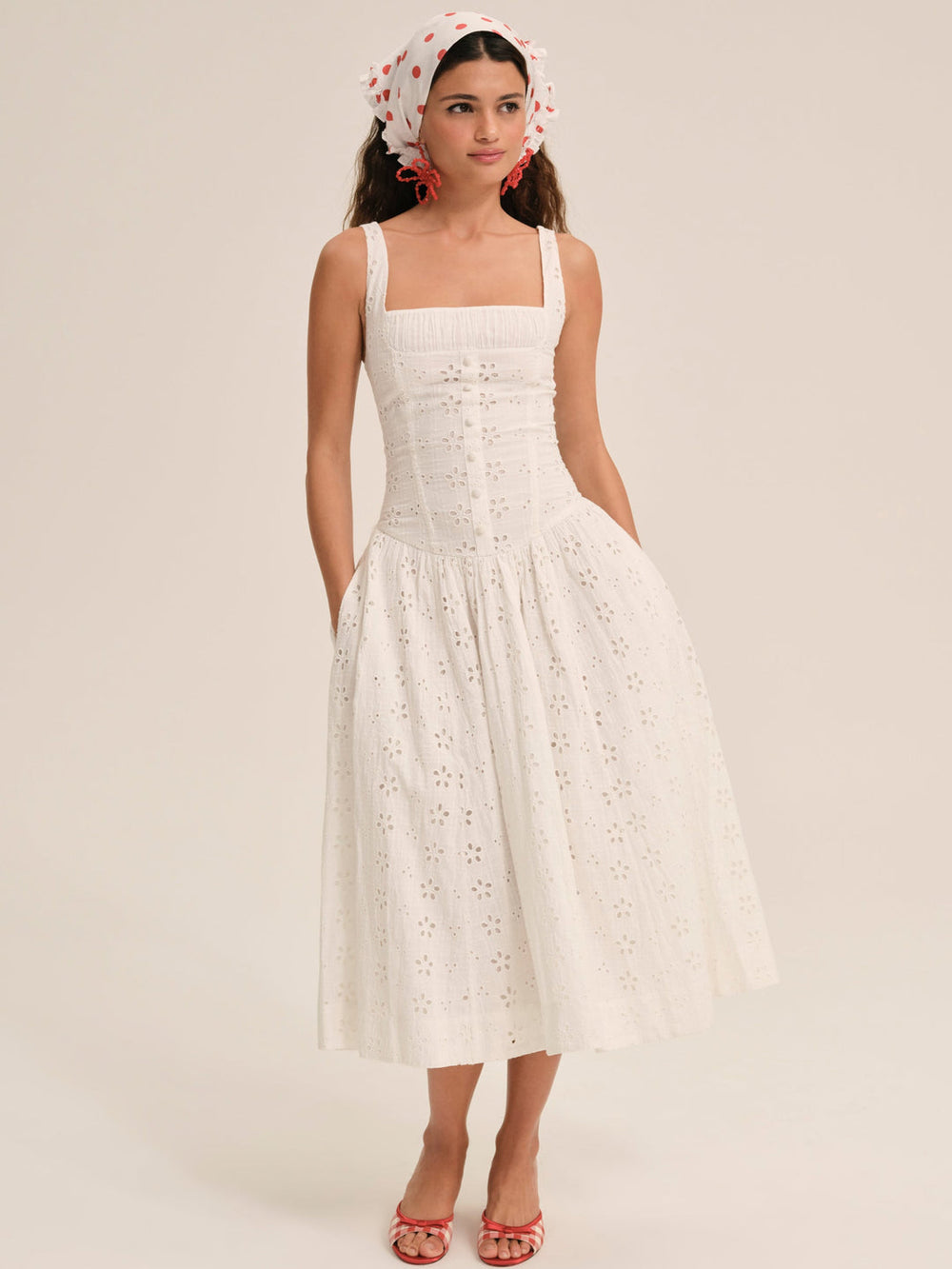 Dreamy Daisy Midi Dress — White