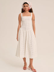 Dreamy Daisy Midi Dress — White
