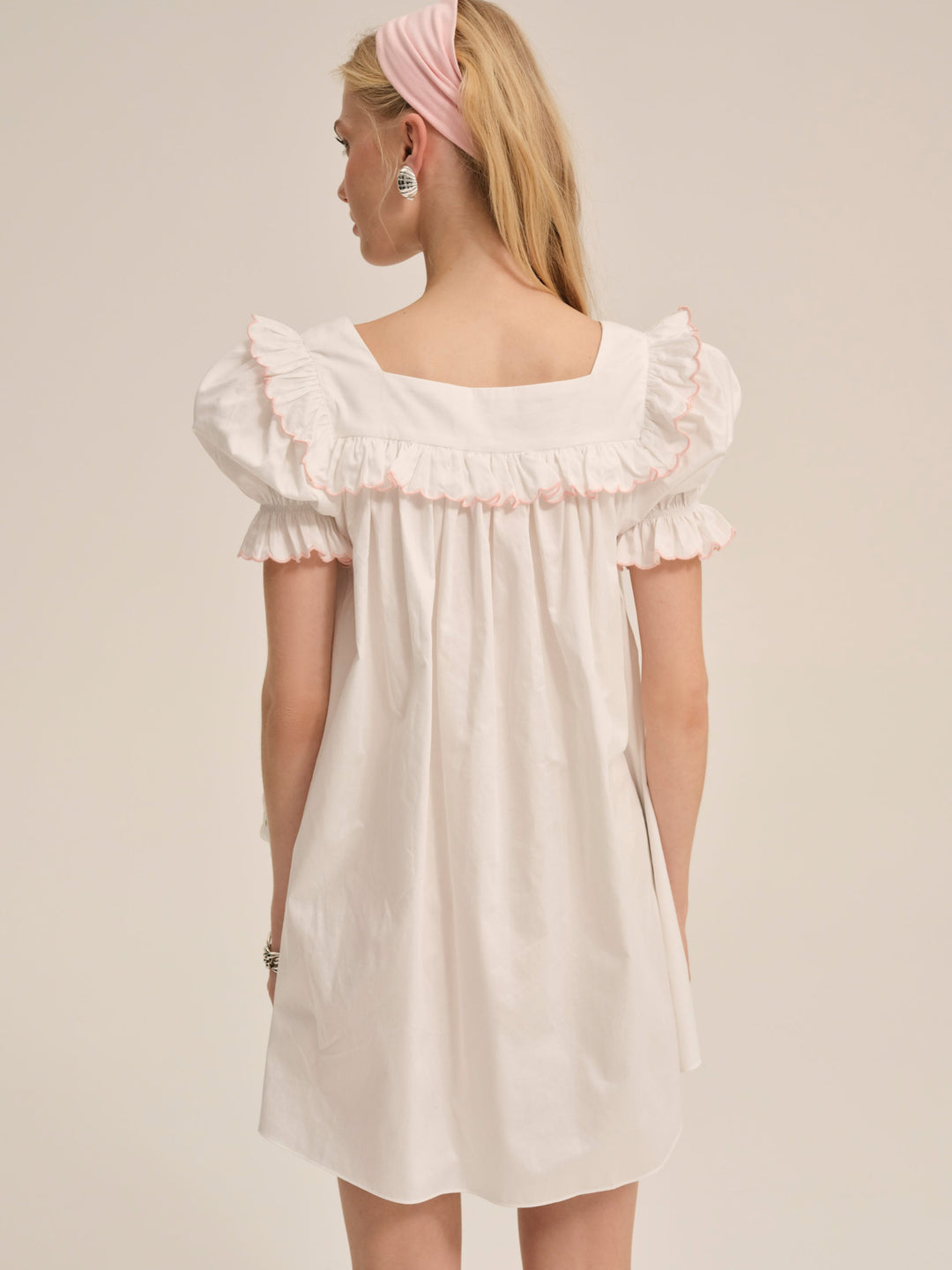 Tea Time Babydoll Dress — White