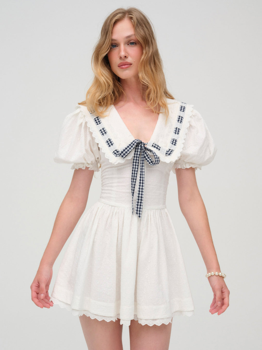 Ruby Ribbon Mini Dress — White