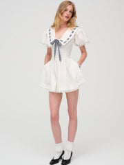 Ruby Ribbon Mini Dress — White