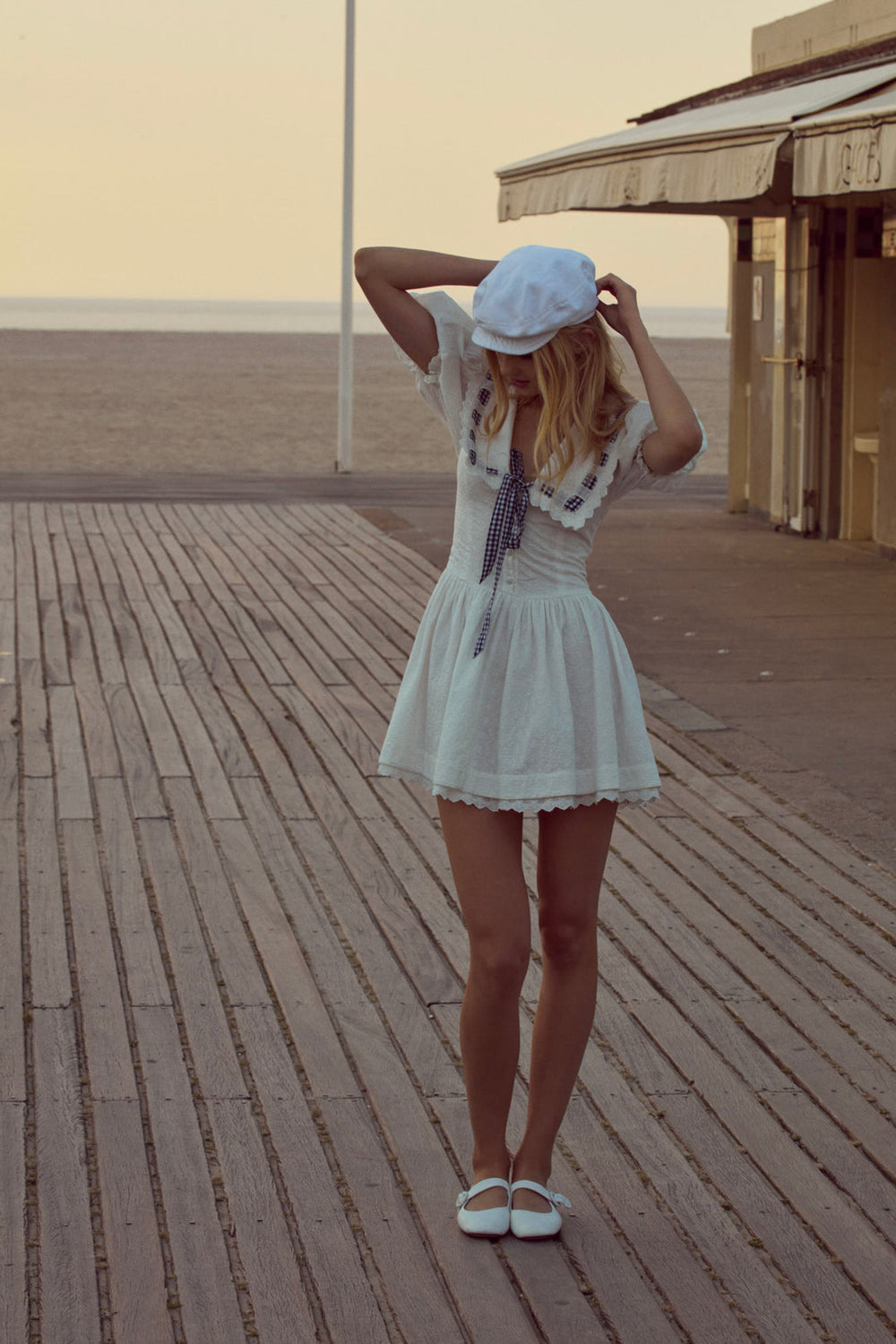 Ruby Ribbon Mini Dress — White