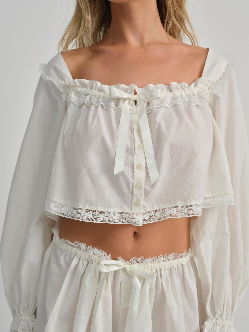 Venetia Sleep Top — Vintage Cream