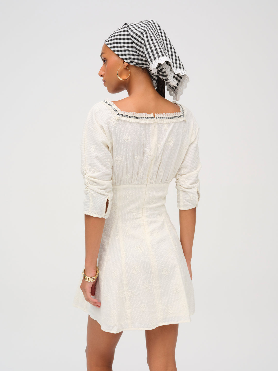 Baby Daisy Poplin Mini Dress — White