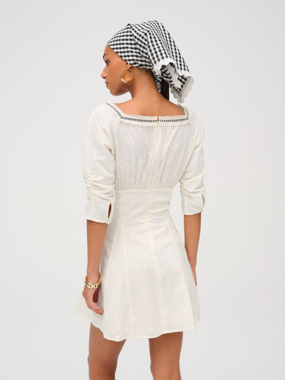 Baby Daisy Poplin Mini Dress — White