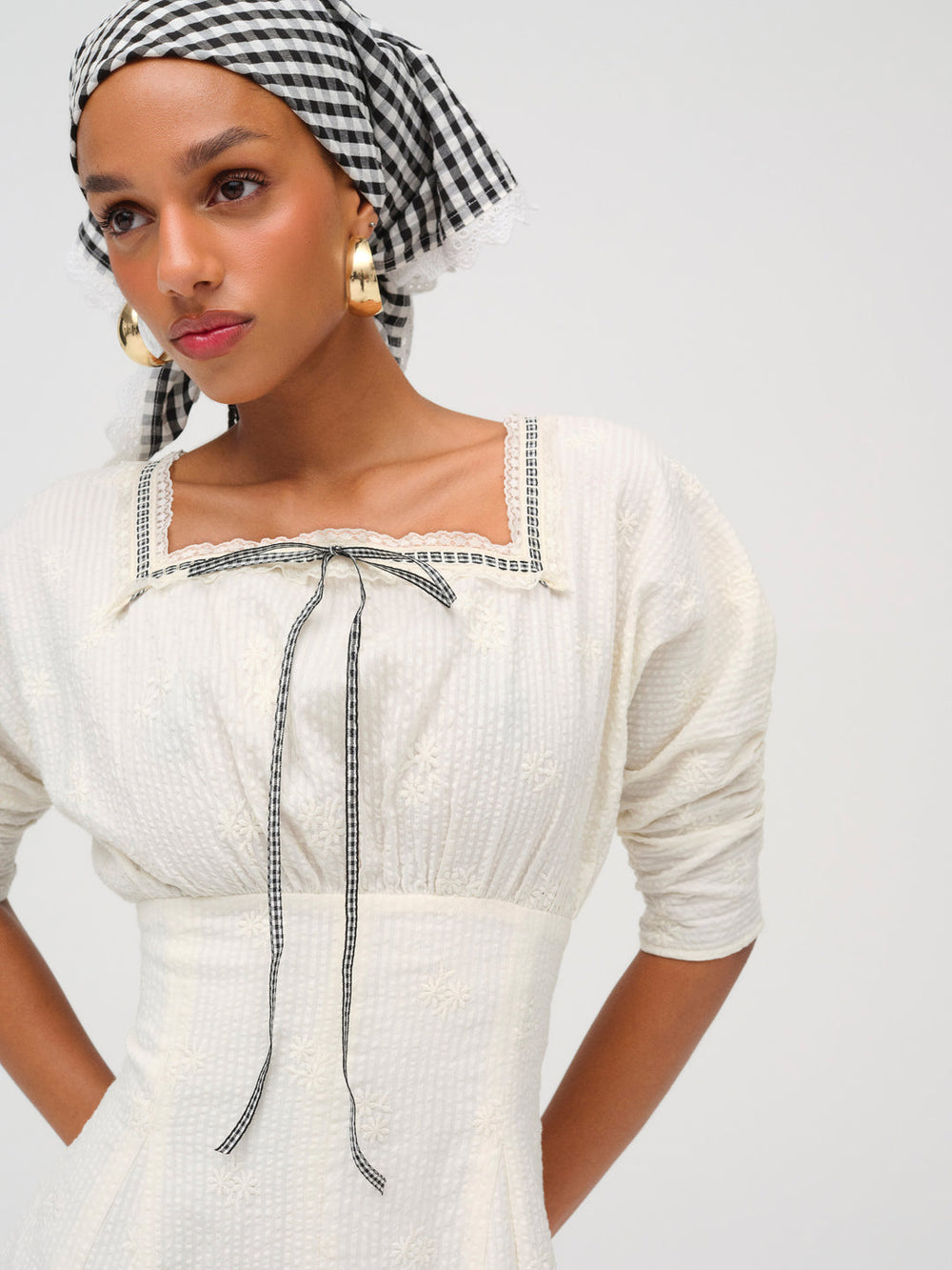 Baby Daisy Poplin Mini Dress — White