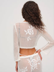 Rose Crochet Top — White