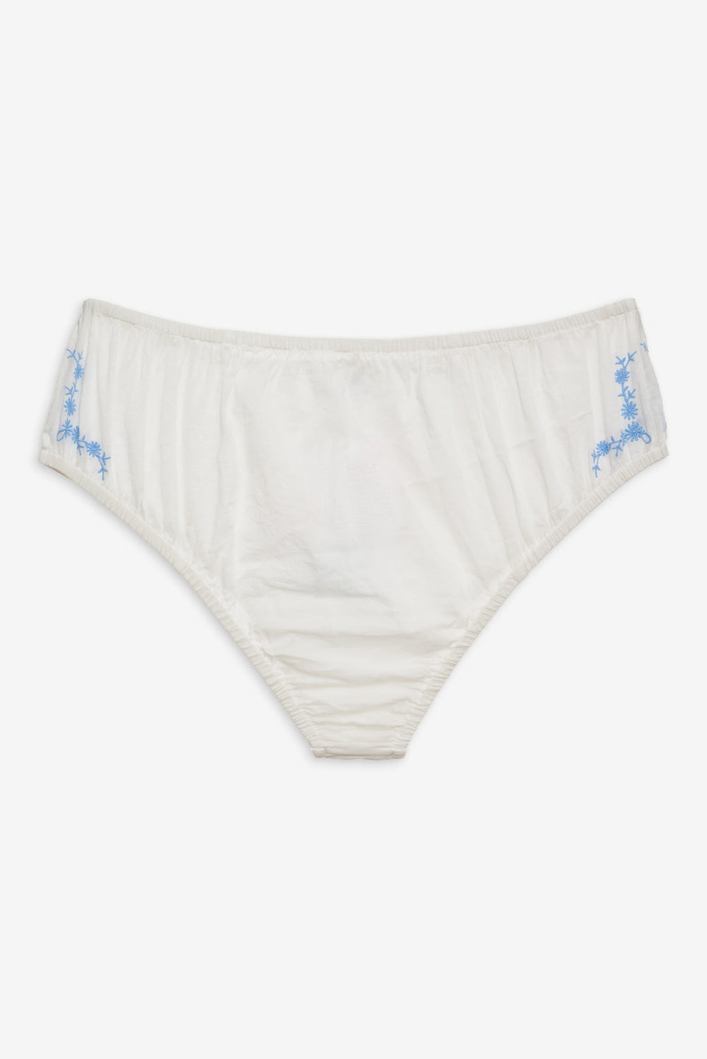 Forget Me Not Embroidery Bloomer Panty — White