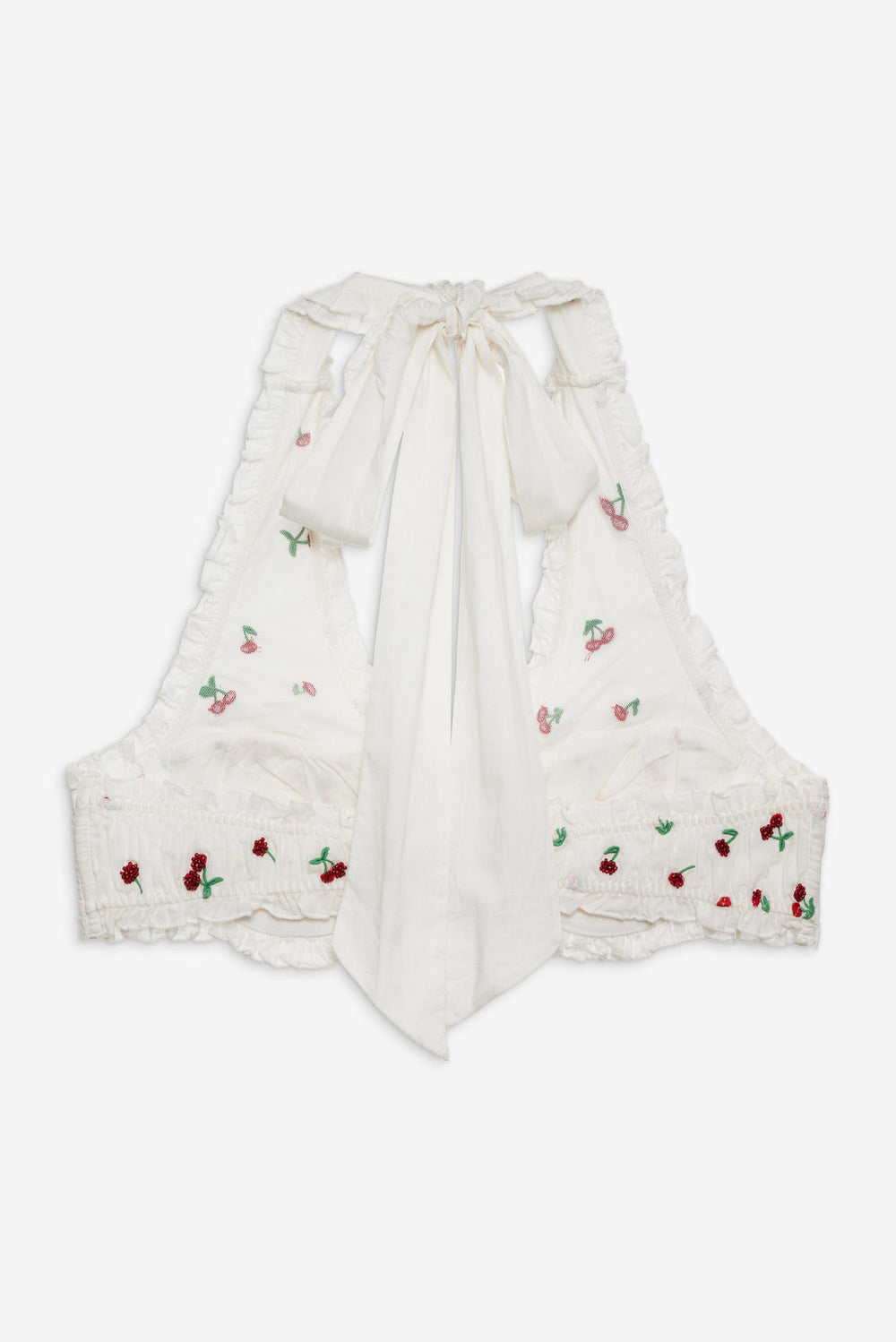 Beaded Cherries Underwire Bra — Red