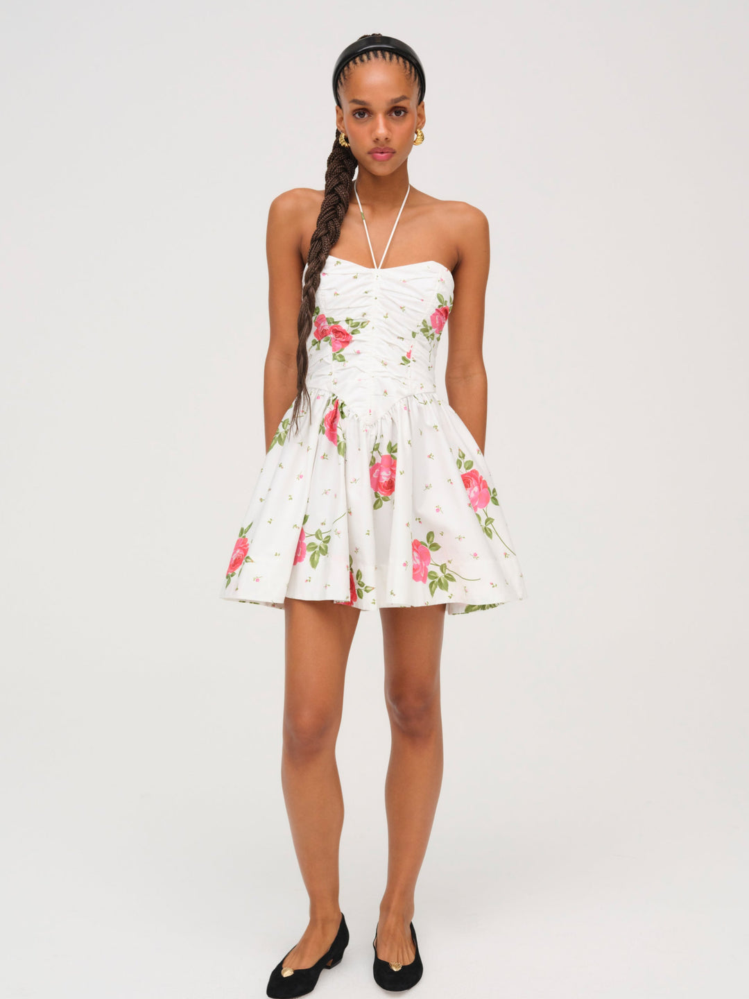 Rosebud Corset Mini Dress — White