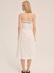 Rosie Ribbon Midi Dress — White