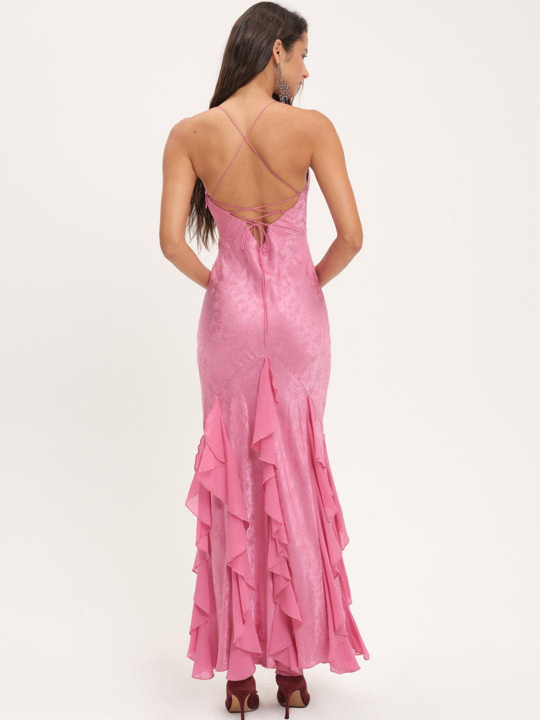 Elea Silk Maxi Dress — Rose
