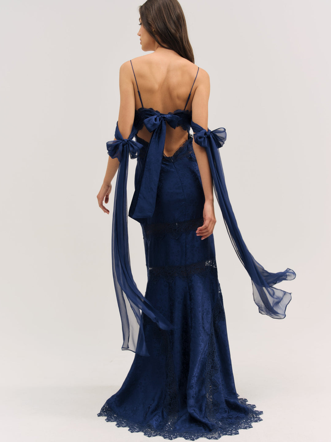 Rita Lace Gown — Navy