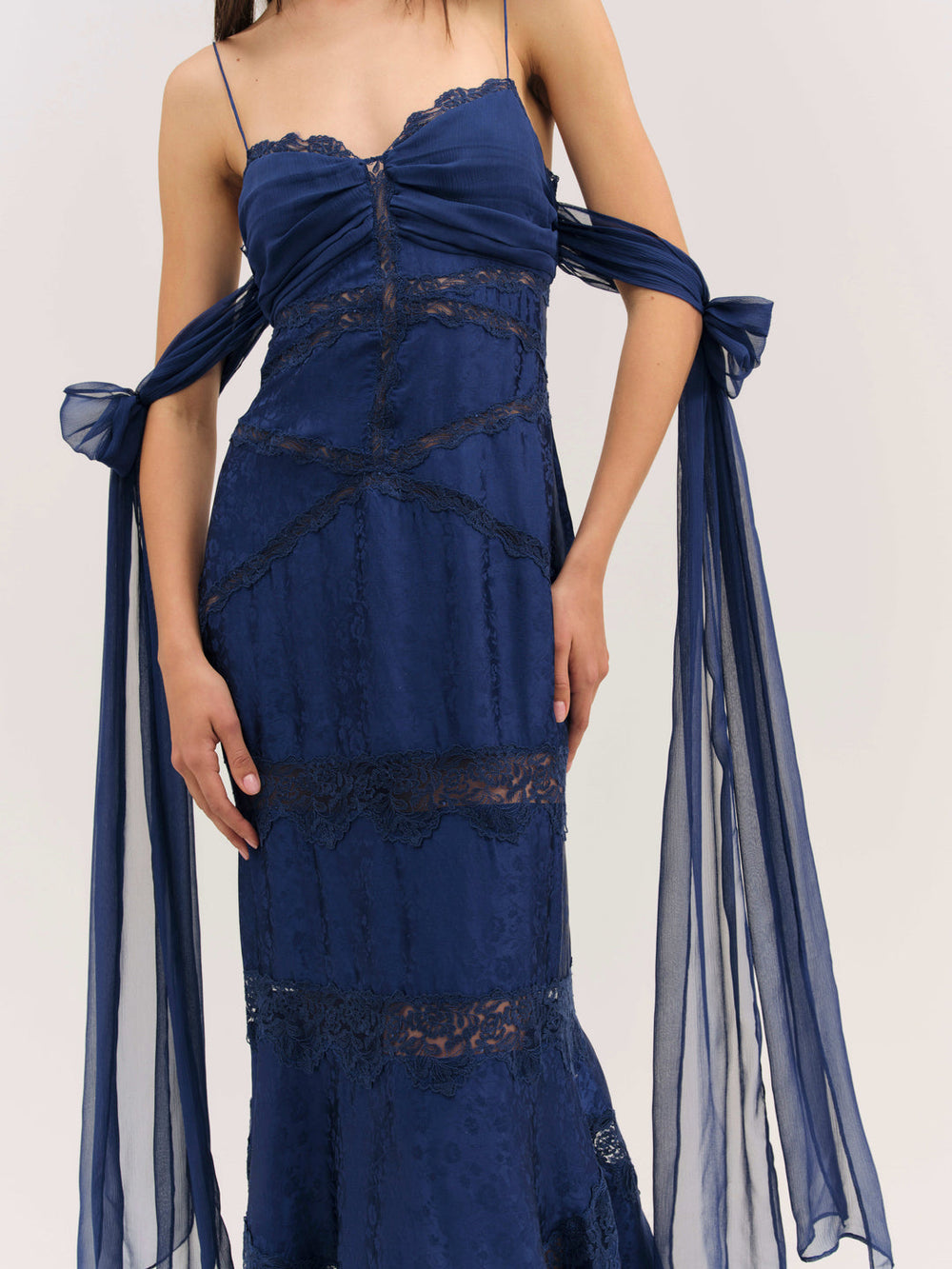 Rita Lace Gown — Navy