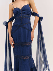 Rita Lace Gown — Navy