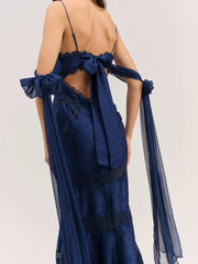 Rita Lace Gown — Navy