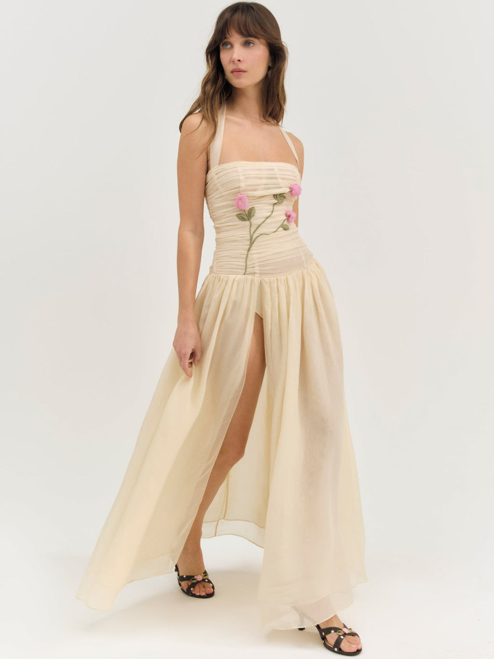 Ophelie Organza Maxi Dress — Blush