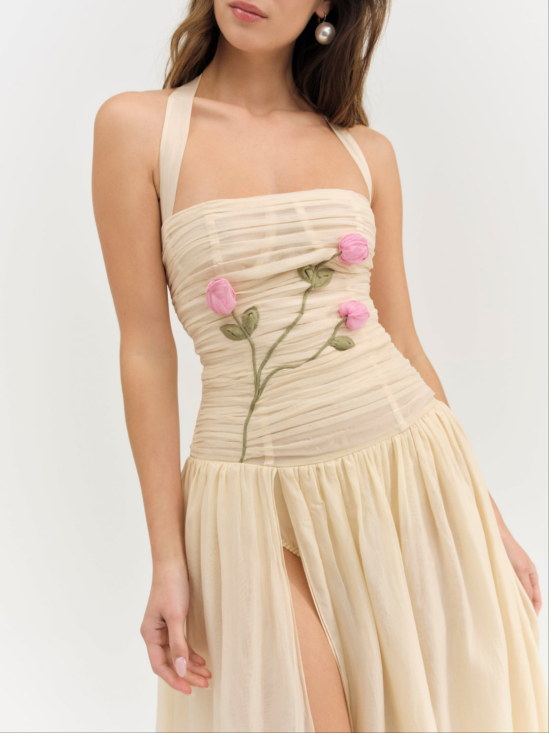 Ophelie Organza Maxi Dress — Blush