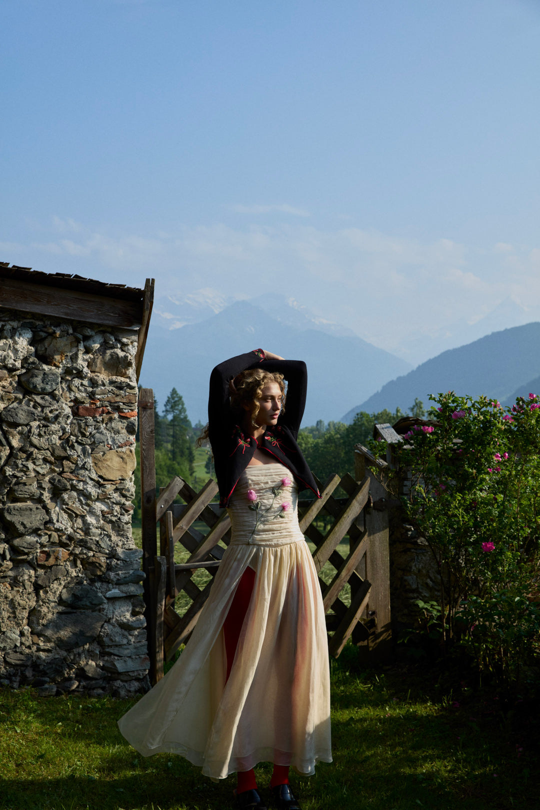 Ophelie Organza Maxi Dress — Blush