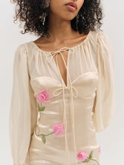 Ophelie Organza Mini Dress — Blush