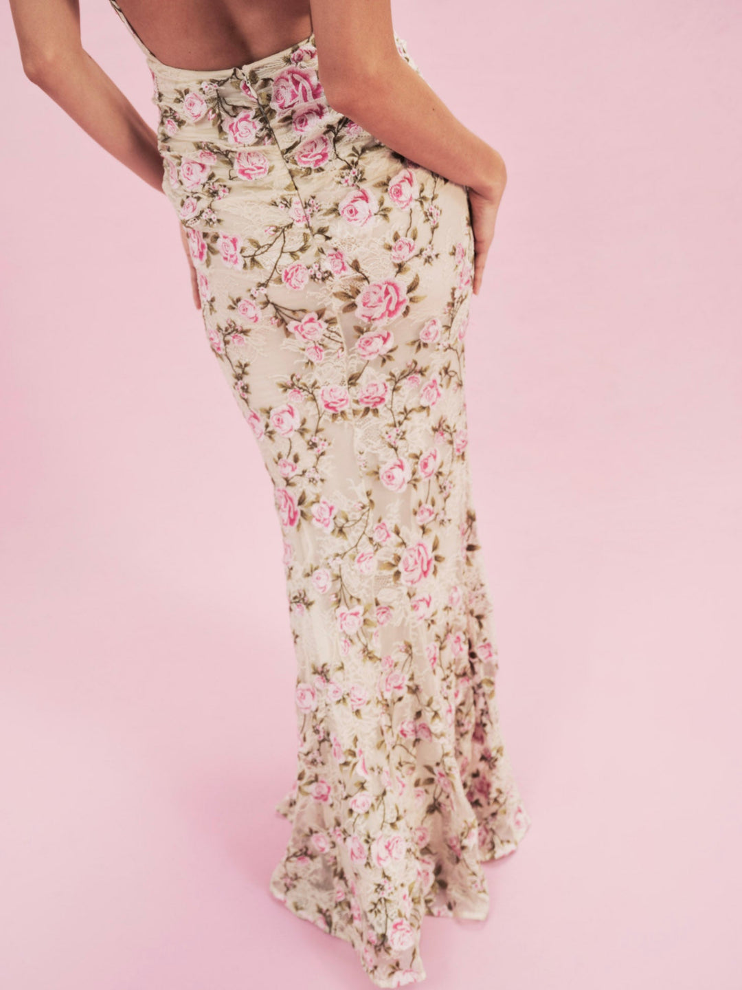 Esme Rose Embroidered Gown — Pink