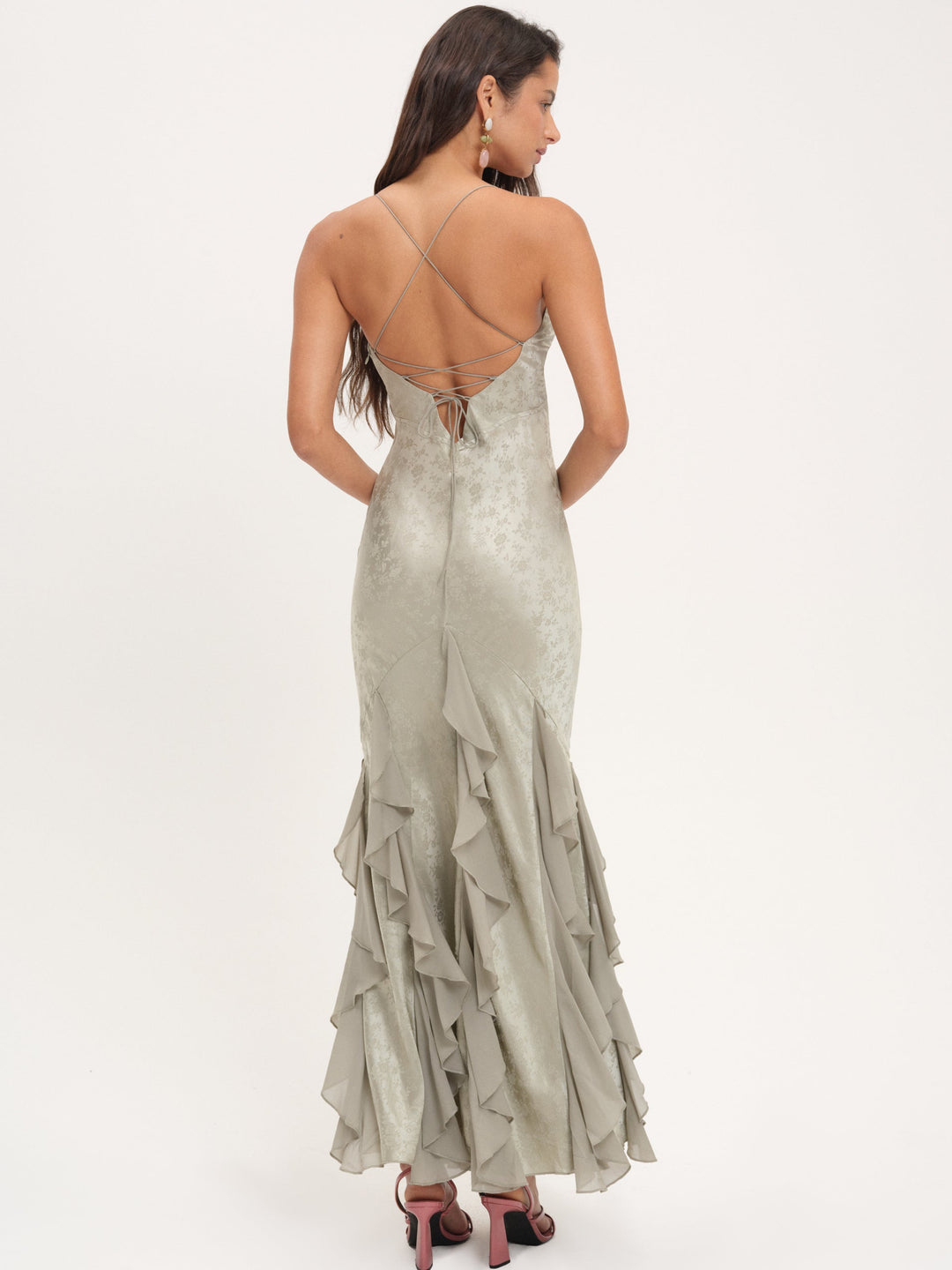 Elea Silk Maxi Dress — Sage