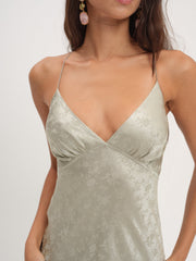 Elea Silk Maxi Dress — Sage