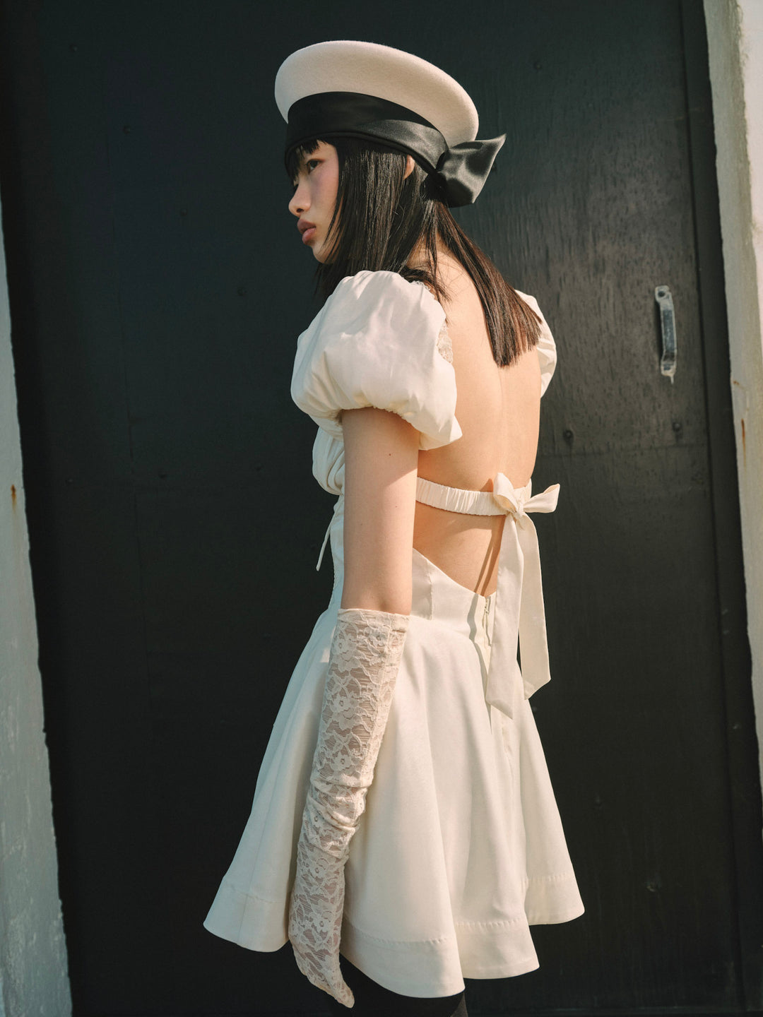 Evaline Mini Dress — Cream